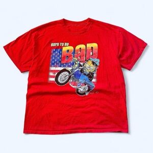 Vintage Red Garfield Graphic T-Shirt XL